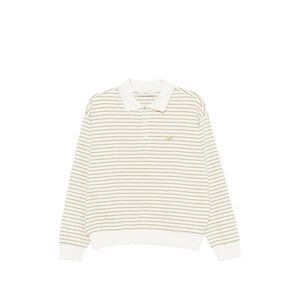 DUNST Striped Long Sleeve Polo Shirt Women GREEN T-Shirts & Tops